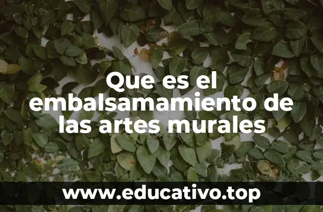 Que es el embalsamamiento de las artes murales