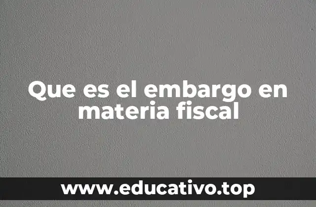 Que es el embargo en materia fiscal