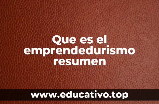 Que es el emprendedurismo resumen
