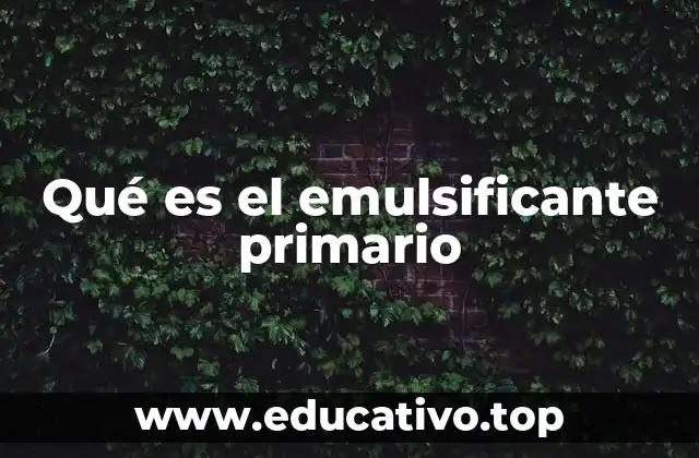 Qué es el emulsificante primario