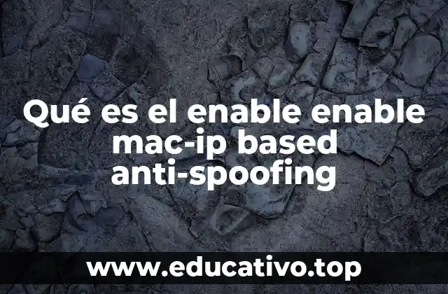 Qué es el enable enable mac-ip based anti-spoofing