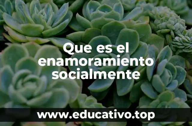 Que es el enamoramiento socialmente