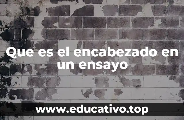 Que es el encabezado en un ensayo