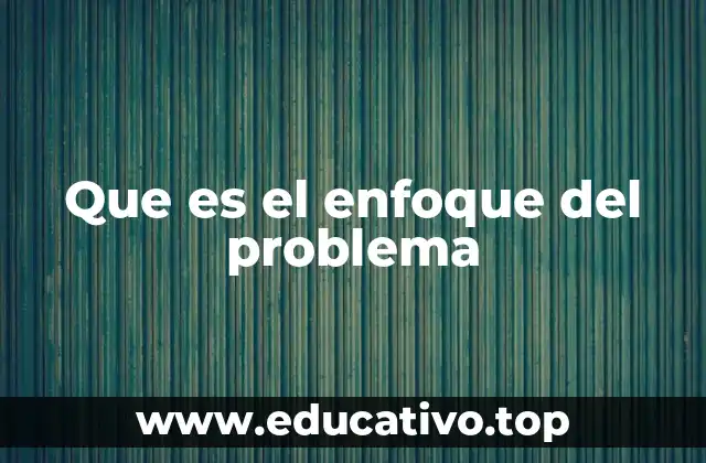 Que es el enfoque del problema