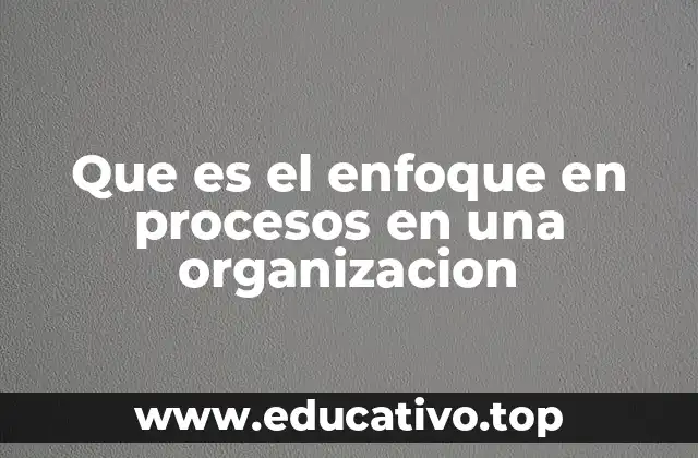 Que es el enfoque en procesos en una organizacion