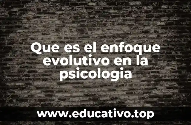 Que es el enfoque evolutivo en la psicologia