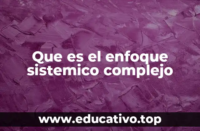 Que es el enfoque sistemico complejo