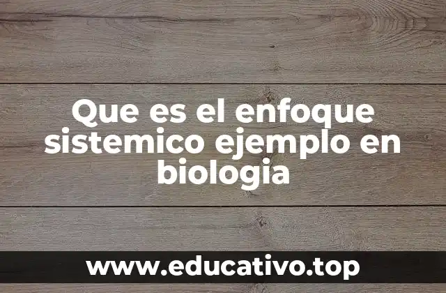 Que es el enfoque sistemico ejemplo en biologia