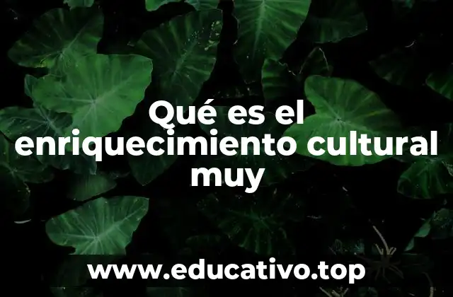 Qué es el enriquecimiento cultural muy
