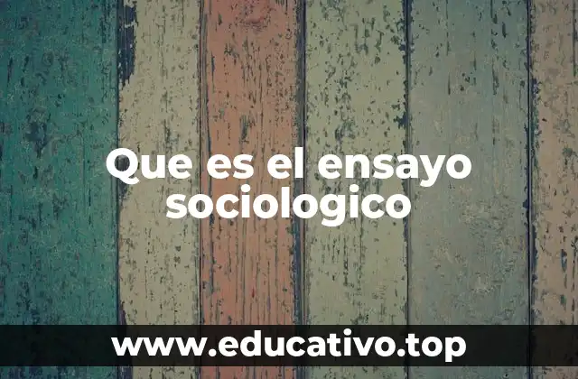 Que es el ensayo sociologico