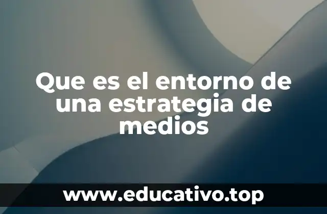 Que es el entorno de una estrategia de medios