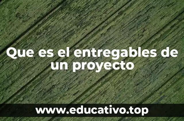 Que es el entregables de un proyecto