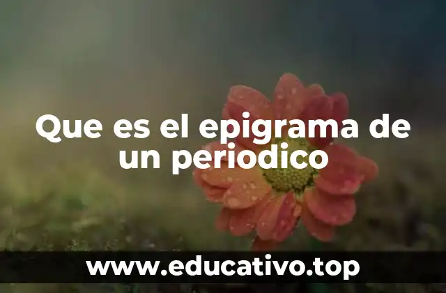 Que es el epigrama de un periodico