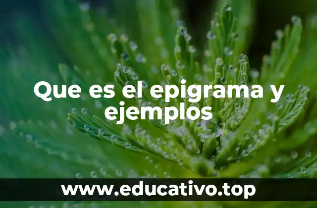 Que es el epigrama y ejemplos