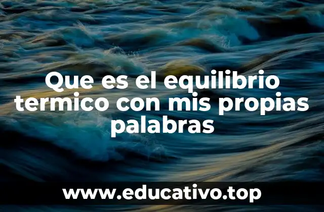 Que es el equilibrio termico con mis propias palabras