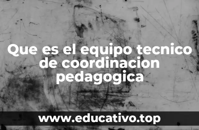 Que es el equipo tecnico de coordinacion pedagogica