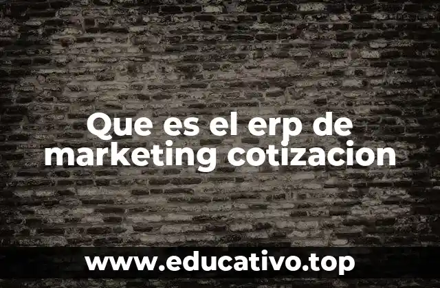 Que es el erp de marketing cotizacion