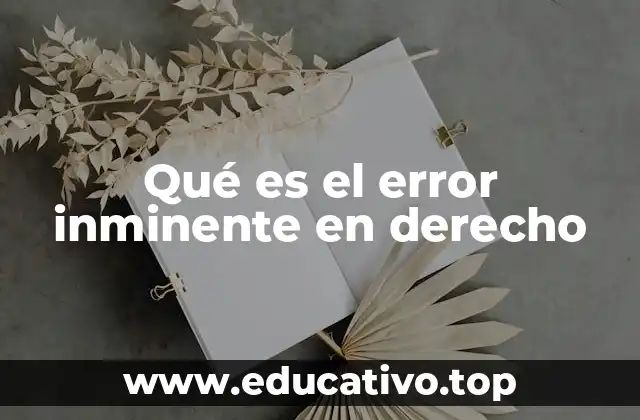 Qué es el error inminente en derecho