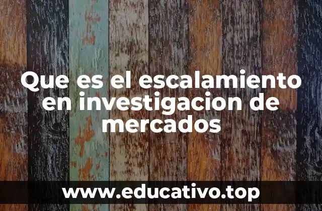 Que es el escalamiento en investigacion de mercados