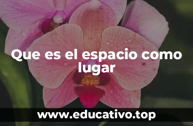 Que es el espacio como lugar