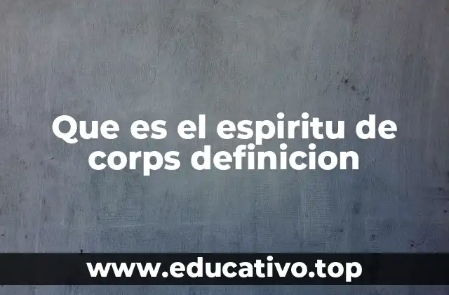 Que es el espiritu de corps definicion