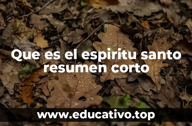 Que es el espiritu santo resumen corto