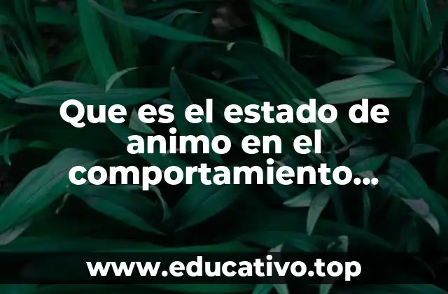 Que es el estado de animo en el comportamiento organizacional