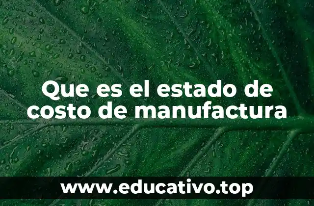 Que es el estado de costo de manufactura