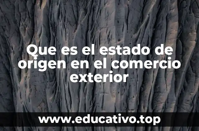 Que es el estado de origen en el comercio exterior