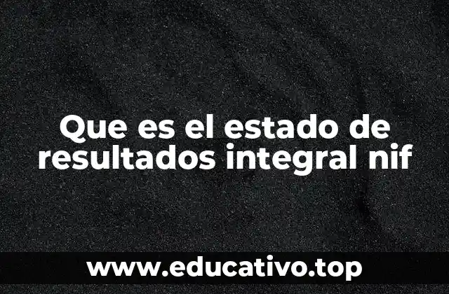 Que es el estado de resultados integral nif