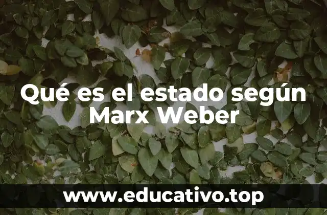 Qué es el estado según Marx Weber