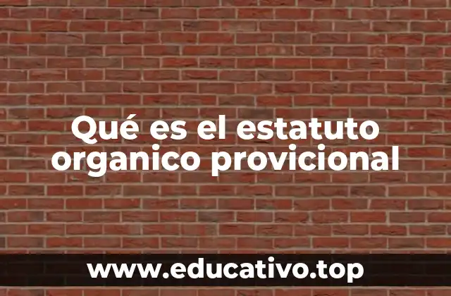 Qué es el estatuto organico provicional