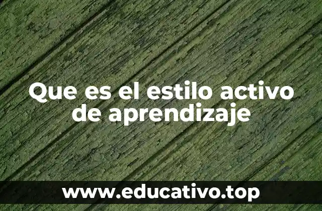 Que es el estilo activo de aprendizaje