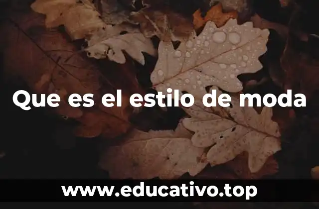 Que es el estilo de moda