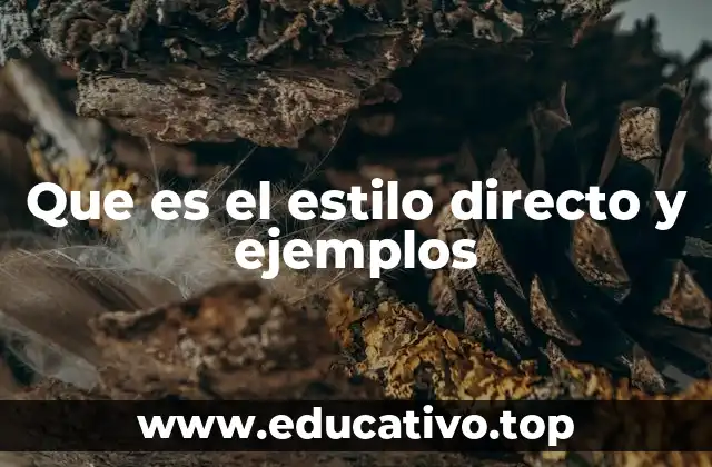 Que es el estilo directo y ejemplos