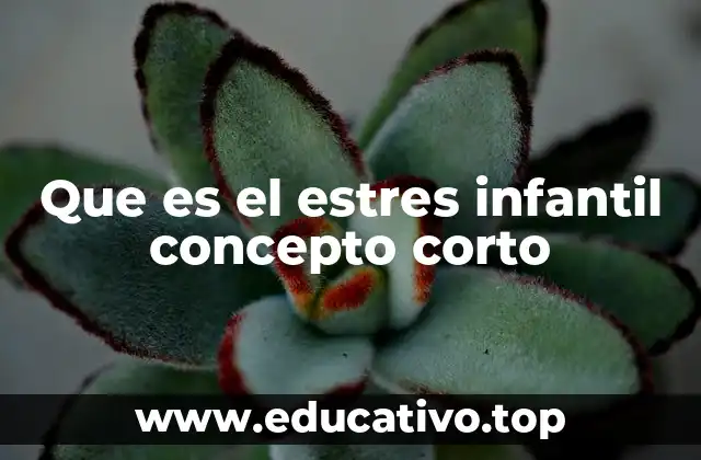 Que es el estres infantil concepto corto