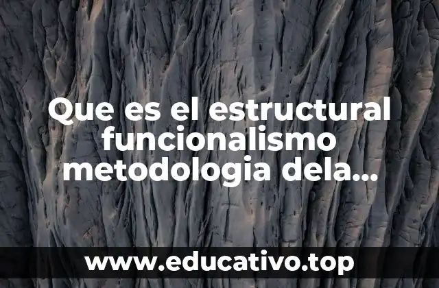 Que es el estructural funcionalismo metodologia dela investigacion