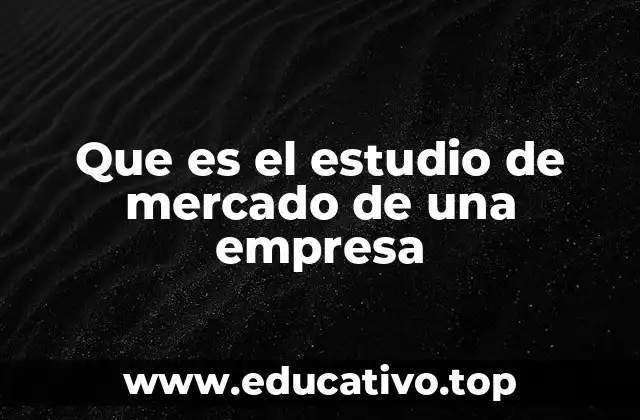 Que es el estudio de mercado de una empresa