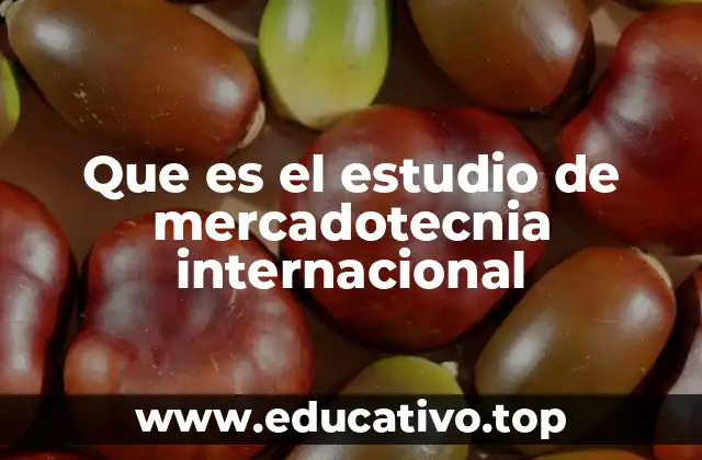 Que es el estudio de mercadotecnia internacional