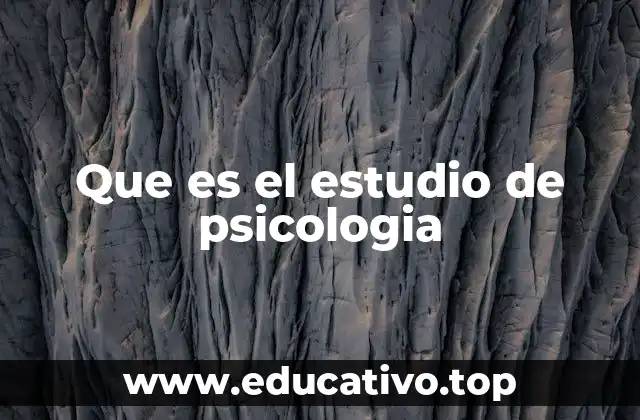 Que es el estudio de psicologia