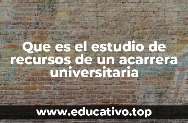 Que es el estudio de recursos de un acarrera universitaria
