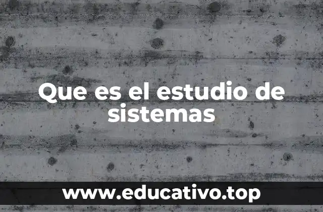 Que es el estudio de sistemas