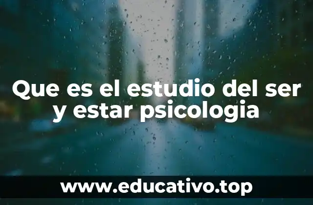 Que es el estudio del ser y estar psicologia