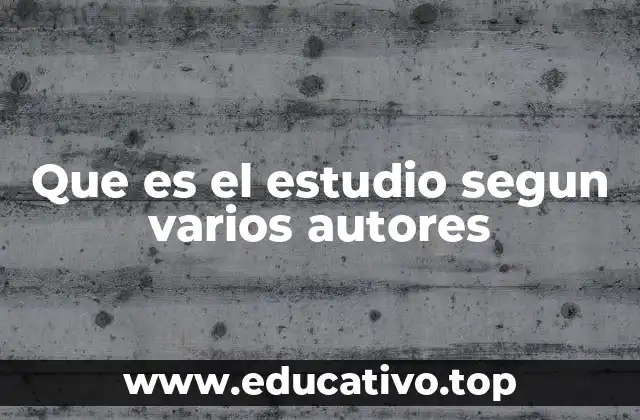Que es el estudio segun varios autores