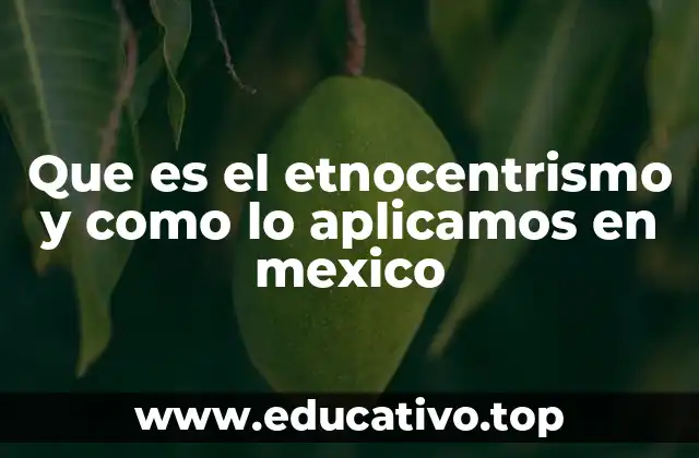 Que es el etnocentrismo y como lo aplicamos en mexico