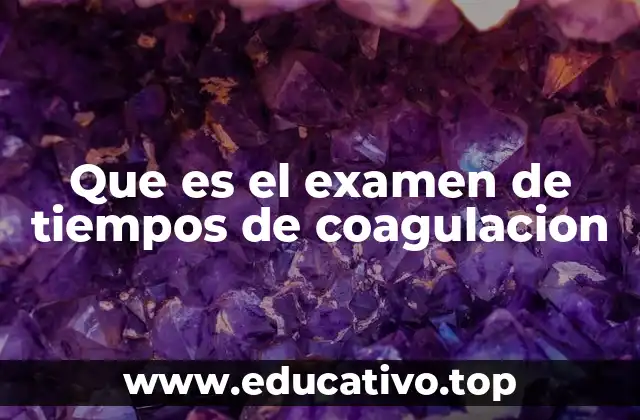 Que es el examen de tiempos de coagulacion
