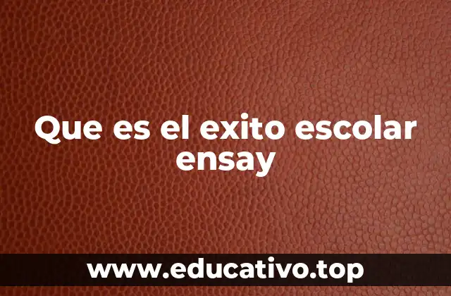Que es el exito escolar ensay