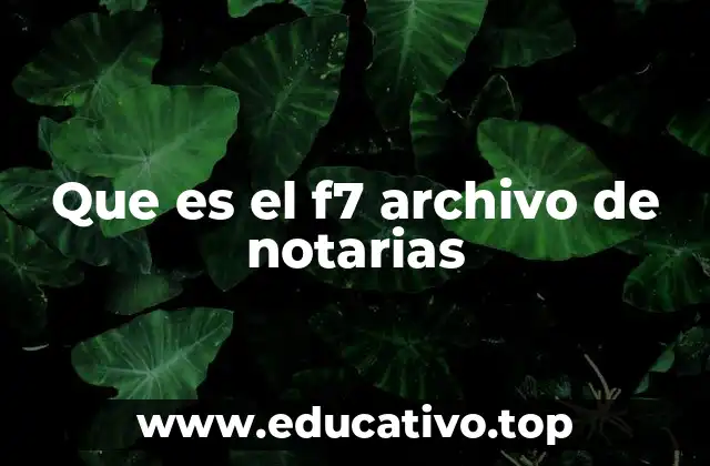 Que es el f7 archivo de notarias