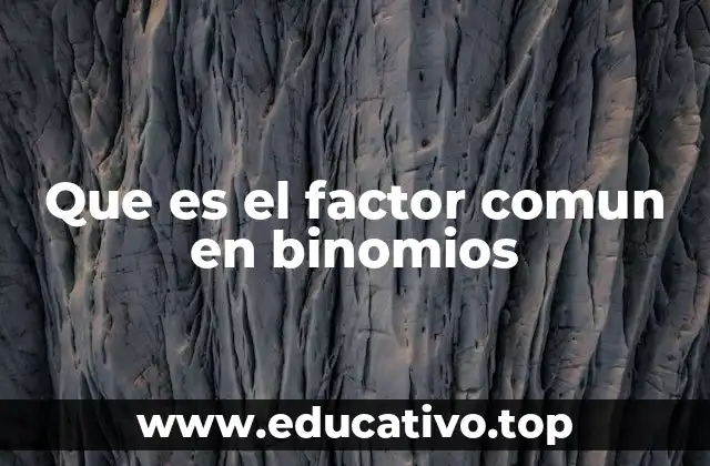 Que es el factor comun en binomios
