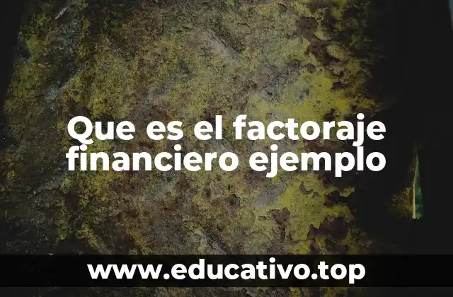 Que es el factoraje financiero ejemplo